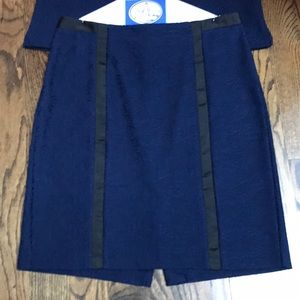 Navy lace pencil skirt